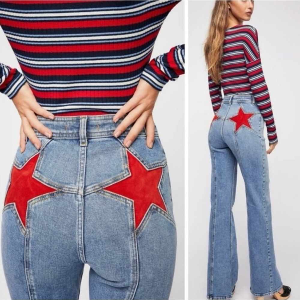 Free People Red Star Flare Jeans
